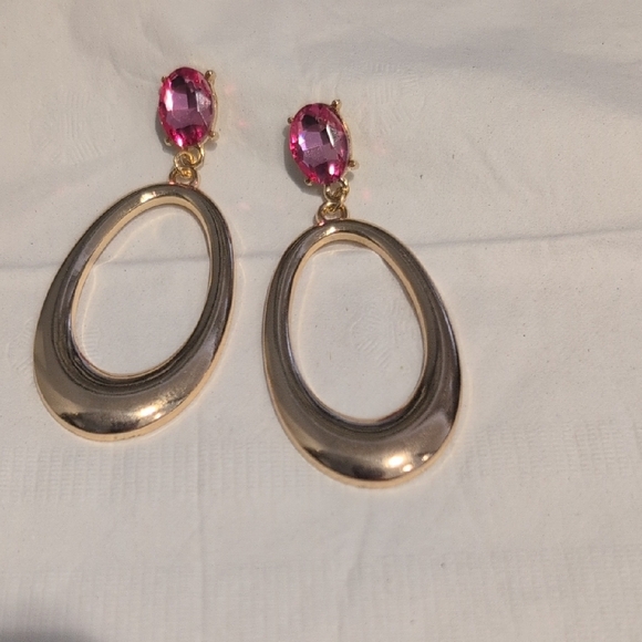 Saks Fifth Avenue Gold and Pink Drop Earrings - Picture 4 of 6